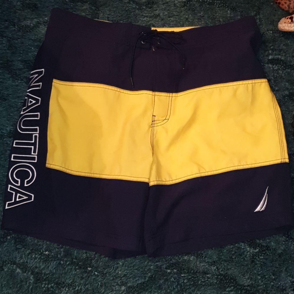 Men's Nautica Spellout Swim Trunks sz 38